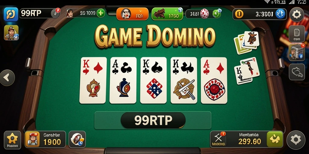 Screenshot gameplay menunjukkan aksi seru Domino di 99RTP.