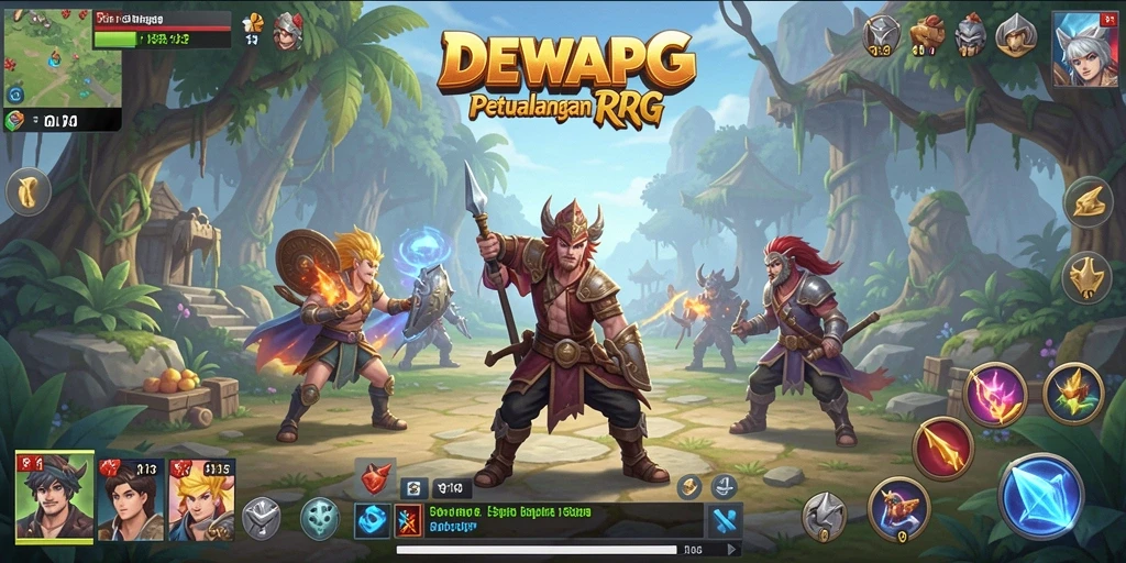 Screenshot gameplay DEWAPG menampilkan pertempuran yang seru dan grafis yang menakjubkan.