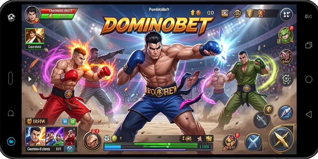 Tampilan seru dari gameplay DOMINOBET dalam pertarungan Fighting.