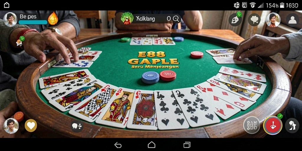 Screenshot gameplay E88 yang menampilkan suasana permainan Gaple.