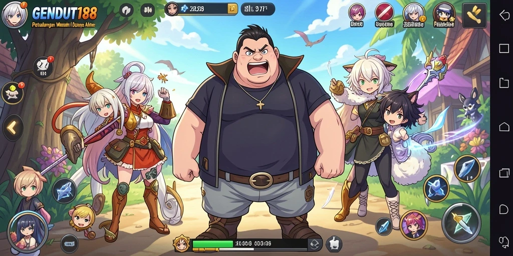 Screenshot gameplay GENDUT188 yang menampilkan aksi seru karakter Anime.