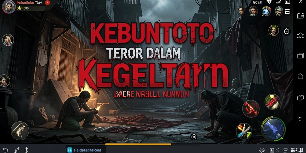 Screenshot menampilkan gameplay KEBUNTOTO dengan suasana yang mencekam.