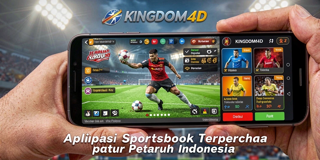 Tangkapan layar utama KINGDOM4D menampilkan antarmuka Sportsbook yang menarik.