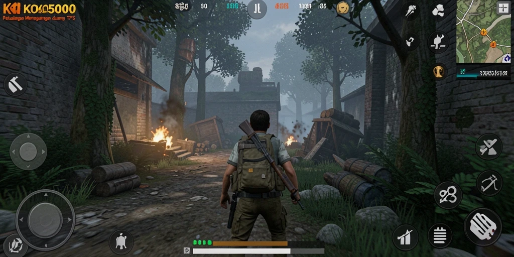 Tangkapan layar KOKO5000 menampilkan aksi menembak yang mendebarkan dalam gameplay TPS.