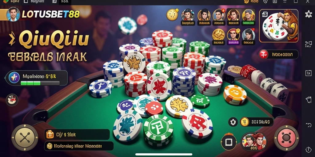 Tampilan menarik dari gameplay QiuQiu di LOTUSBET88.