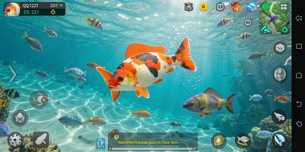 Tampilan gameplay seru QQ1221 dengan aksi memancing yang menarik.