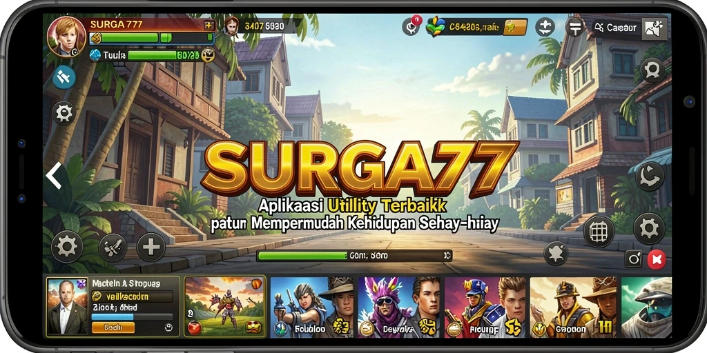 Tampilan utama SURGA77 dengan berbagai fitur aplikasi Utility.