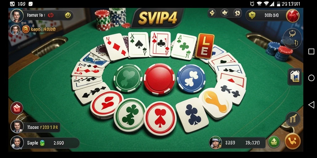 Screenshot gameplay SVIP4 menampilkan suasana bermain Gaple yang seru.