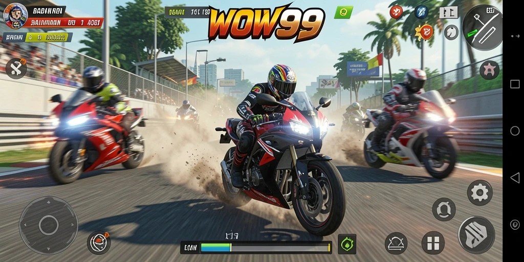 Gameplay seru balapan motor di WOW99.